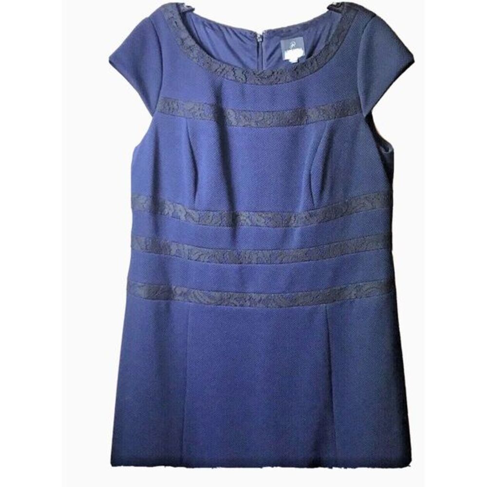 Adrianna Papell Women's Navy Blue Knee Length Cap Sleeve‎ Dress Size 18W